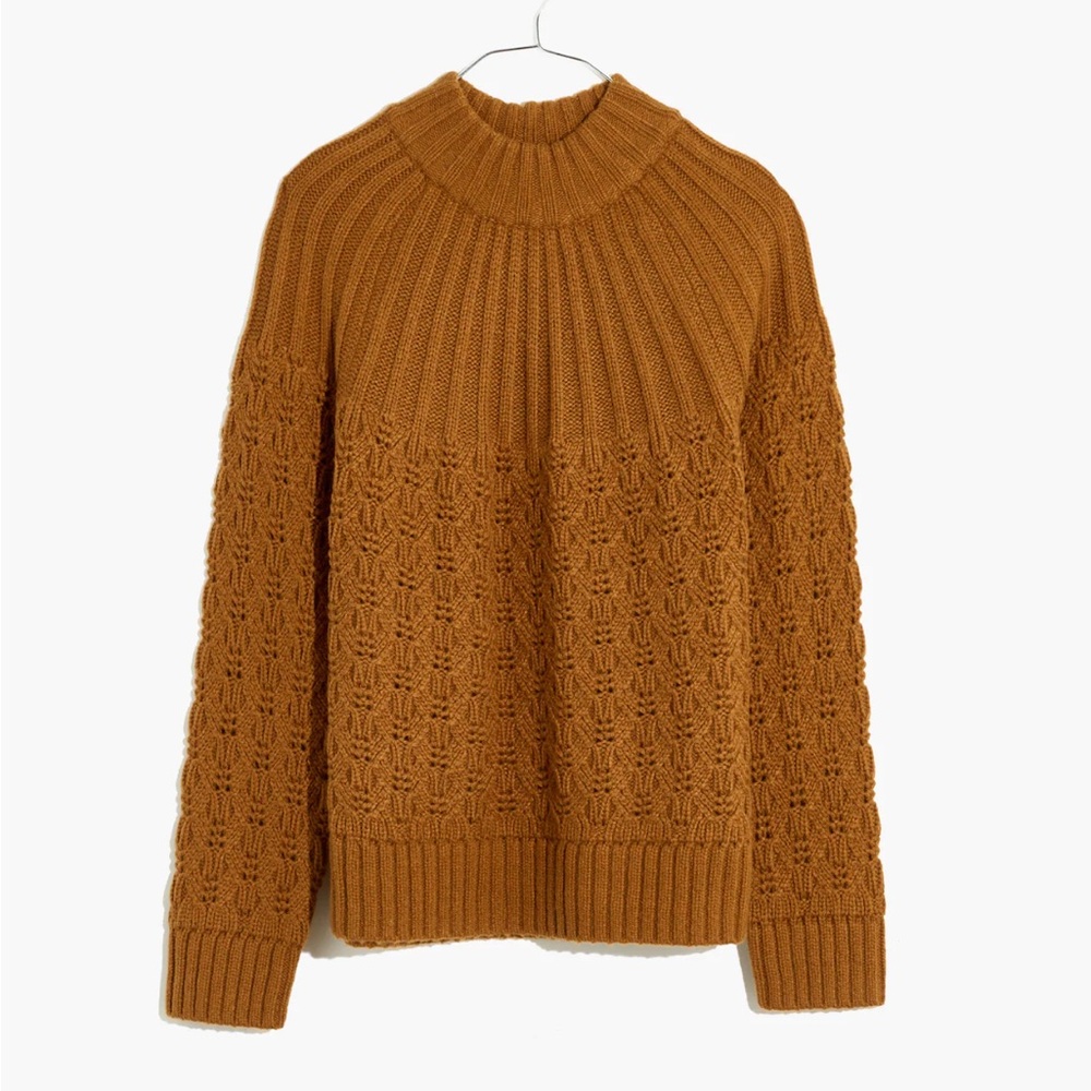 Madewell Pointelle stitch-mix Mockneck Sweater